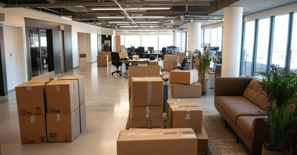 An office ready for relocation