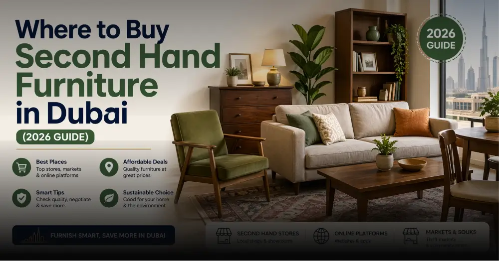 second hand furniture Dubai living room setup affordable furniture